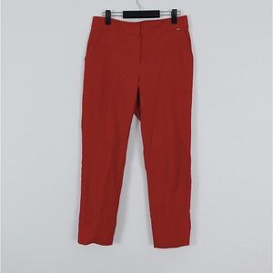 St. John Emma Red Swiss Dot Pants Size 8